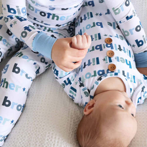 Little Brother Newborn Baby Knot Gown & Hat Set