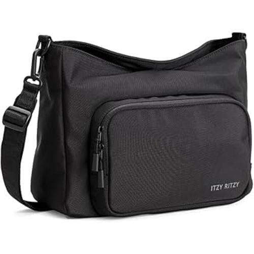 Itzy Ritzy Belong Cargo Caddy - Attaches to Stroller or Wagon; Also Includes Shoulder/Crossbody Strap (Black)