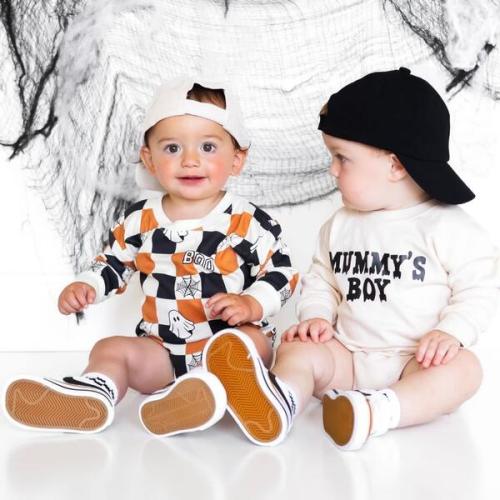 Mummy's Boy Halloween Long Sleeve Romper, Natural - Sweet Wink | Maisonette