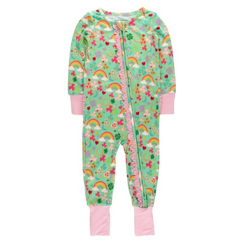 Lucky Day Print Ruffle Convertible Romper