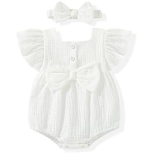 Vibebox Baby Girls Clothes Summer One-sies Romper Outfit Preemie-18 Months