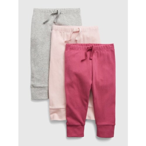 Baby 100% Organic Cotton Pull-On Pants (3-Pack) in raspberry glaze