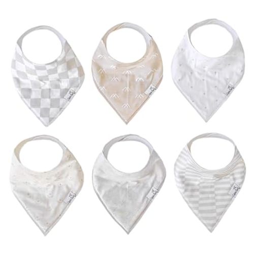 Copper Pearl 6 Pack Soft Cotton Baby Bibs for Drooling and Teething, Absorbent Drool Bibs for Baby Girl and Boy, Adjustable to Fit Newborns to Toddlers, Tons of Styles (Henry Set)