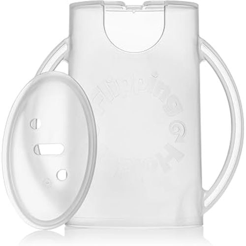 Baby Pouch Holder no squeeze flips to Juice Box Holder no squeeze with Handles and Lid for puree, applesauce, yogurt & reusable baby food pouches plus juicebox & milk cartons - toddler must have
