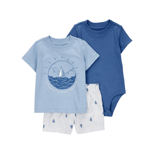 Baby Boy 3-Piece Sailboat Outfit Set - Blue - Carter's | Carter's