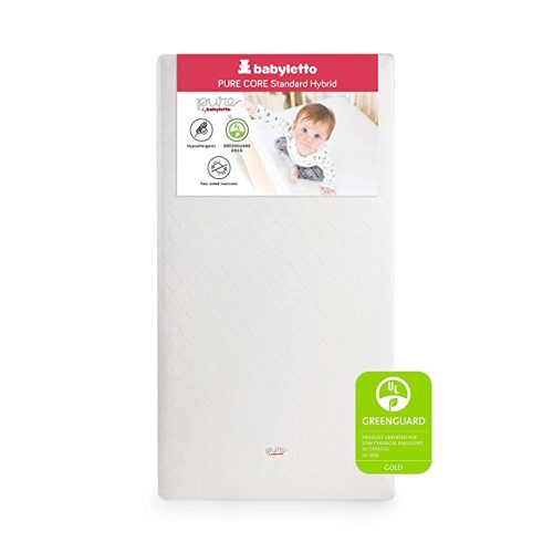 Babyletto Pure Core Non-Toxic Crib Mattress with Hybrid Waterproof Cover, Greenguard Gold Certified