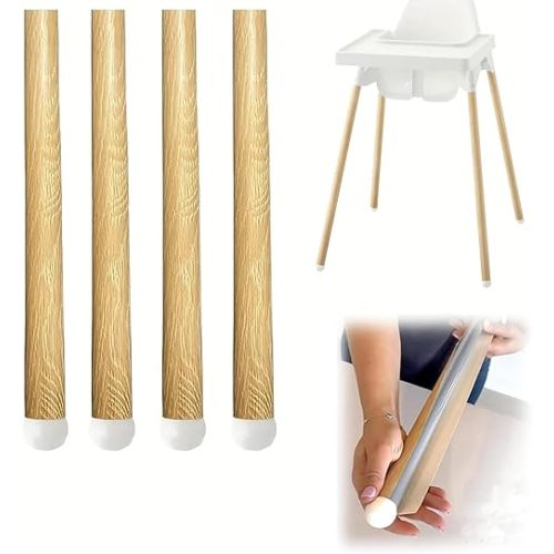 Highchair Decorative Leg Wraps, 4 Pieces Highchair Leg Stickers Set Compatible with IKEA Antilop high Chair, Log Style High Chair Leg Covers High Chair Accessories