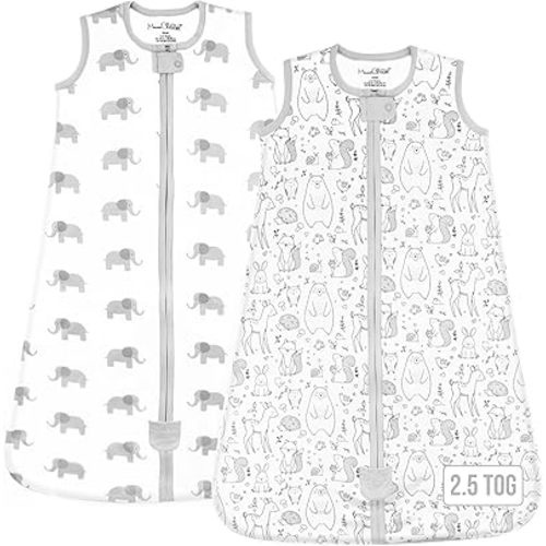 Mama Cheetah Baby Sleep Sack 2.5 TOG, Organic Cotton Baby Wearable Blanket with Two-Way Zipper, Swaddle Transition Baby Sleeping Bag for Newborn Infant Toddler Boy Girl, 6-12 Months