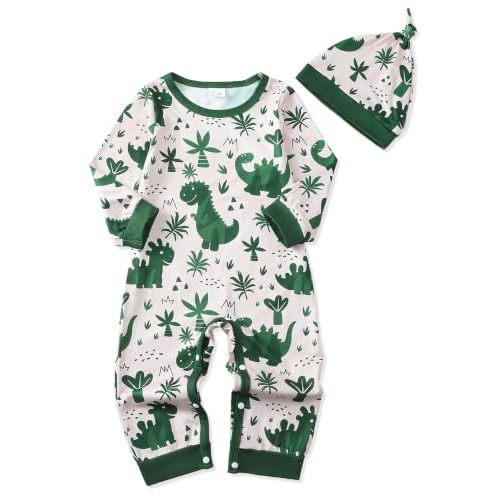 NZRVAWS Baby Boy Clothes Newborn Outfits Romper Preemie-12 Months 2PCS | Soft fabric for baby comfort; Snaps ease diaper changes; Romper + hat set; Daily wear;Multiple cute patterns