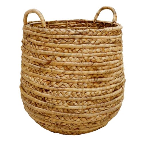 Natural Water Hyacinth Storage Basket, Large
