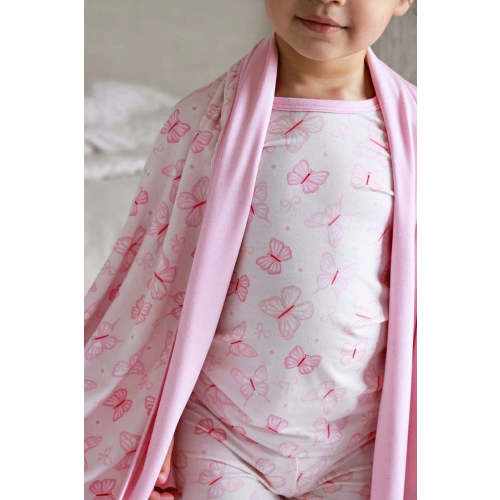 Double Sided Bamboo Kids Blanket in Blooming Butterflies | Caden Lane