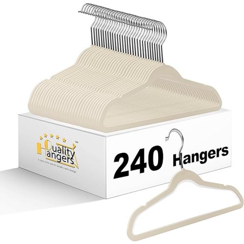 Quality Kids Plastic 30 Pack Non Velvet Non-Flocked Thin Compact Children's Hangers Swivel Hook for Shirts Blouse Coats (Ivory, 30)