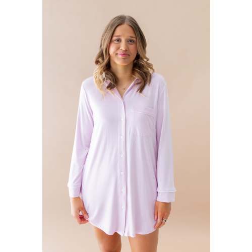 Long Sleeve Women’s Nightshirt in Thistle