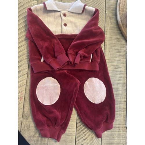 Vintage Baby Outfit Jc Penny Velour Baby Boy Girl Sweatsuit