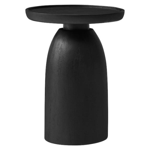 Holloway Solid Mango Wood Side End Table in Black