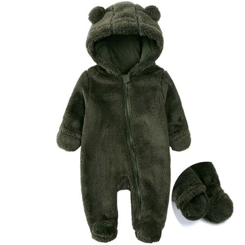 Ovbmpzd Full Zip up Pajamas for Kids Hooded Warm Fleece Solid Footed Sleepers Onesie Baby Girl 3 Months