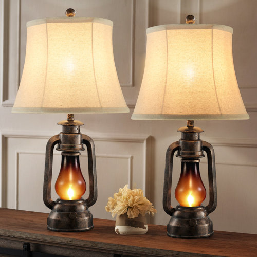 Lark Manor™ Louann 25" Resin Table Lamp Set With Night Light And USB Ports & Reviews | Wayfair