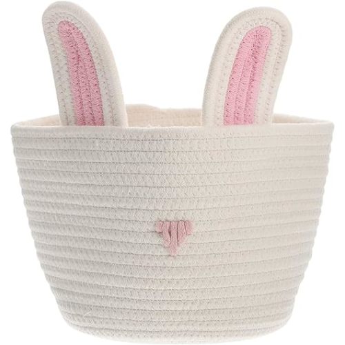 Desktop Rabbit Basket Organizer Handle Multi Use Snack Holder Home Sundries Organizing Basket Portable Storage Bin Cosmetics Snacks