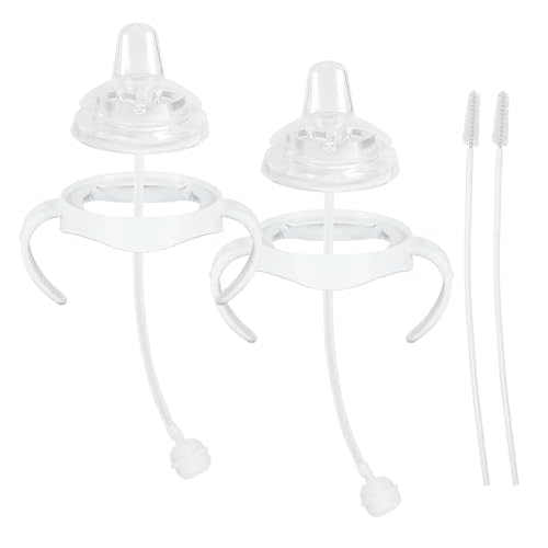Sippy Cup Soft Spout Conversion Kit for Philips Avent Natural Baby Bottle, Bottle Handles and Weighted Straw (2 Pack)
