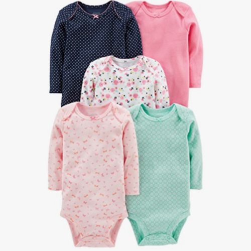 Simple Joys by Carter's Baby Girls 5-pack Long-sleeve Bodysuit 0-3 Months