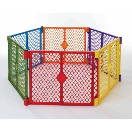 Toddleroo by North States Superyard Colorplay 6 Panel Freestanding Baby Playard - Primary