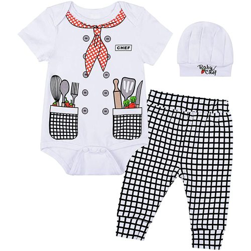 Paddy Field Baby Girls Boys Chef Costume Bodysuit (Chef, 6-12 months)