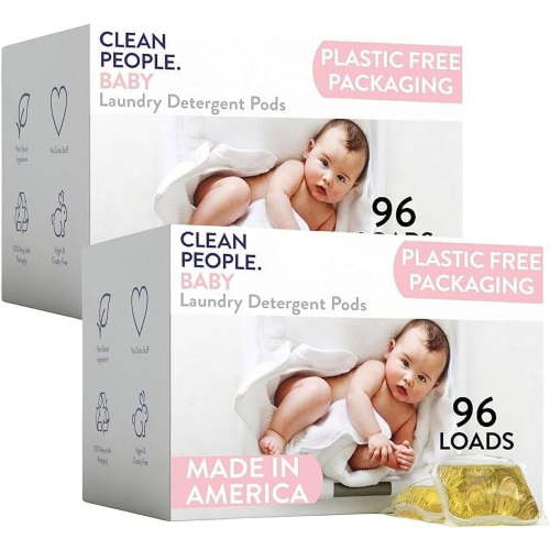 Clean People Laundry Detergent Pods - Unscented - Clean Ingredients, Ultra Gentle - Baby, 192 Pack