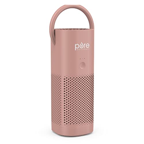 Pure Enrichment PureZone Mini Portable Air Purifier - Cordless True HEPA Filter Cleans Air & Eliminates 99.97% of Dust, Odors, & Allergens Close to You - Cars, School, & Office (Blush)