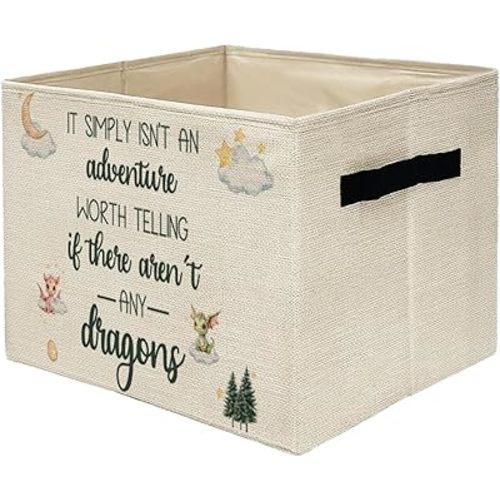 Dragon Nursery Storage Bins Box, Toybox for Boys Girls, Adventure Forest Dragon Foldable Storage Baskets Organizer for Bedroom Bathroom Kids Room Dorm Clothes Toys Books