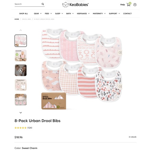 8-Pack Urban Drool Bibs- Sweet Charm