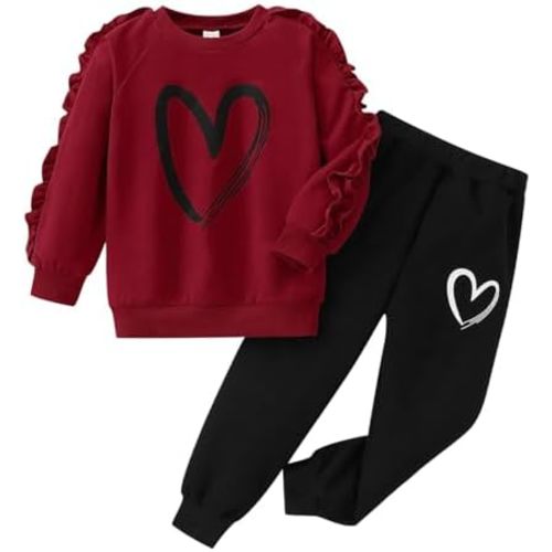 Kids Toddler Girl Long Sleeve Bow Sweatshirt & Denim Straight Leg Jeans Pants Fall Winter Outfits Set