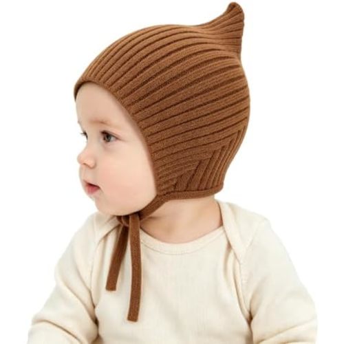 Baby Boys Hat Knitted Toddler Girls Winter Hats Windproof Strap