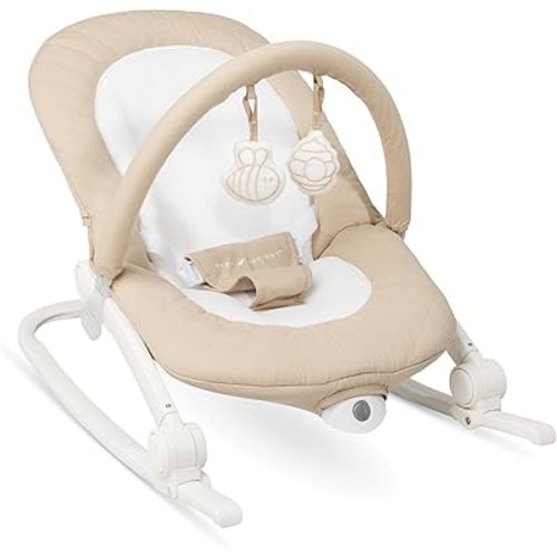 Baby Delight Aura | Deluxe Portable Rocker & Seat for Infants | Soothing Vibration & Sounds | Baby Rocker | Quilted Organic Oat