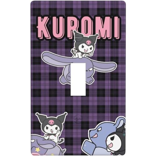 Purple Cute Anime Wall Plate Switch Plate Kawaii Decorator Wall Plate Light Switch Cover Outlet Cover for home Decor gift