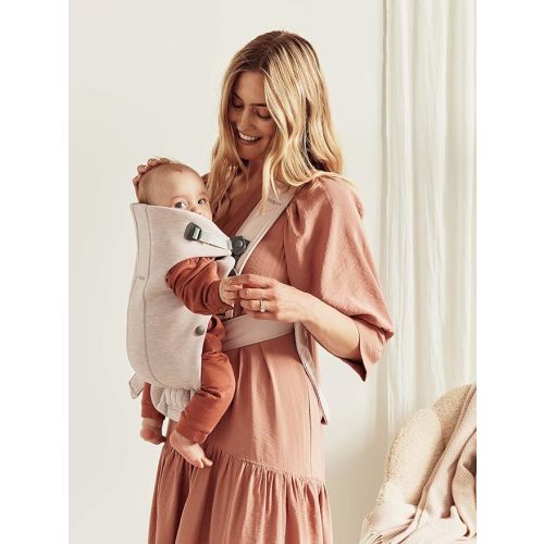 BabyBjörn Baby Carrier Mini, Light Beige, 3D Jersey | Infant Carrier (7-15 lbs), Ergonomic, Easy-to-Use