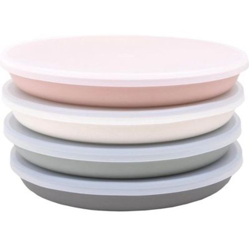 WeeSprout Bamboo Plates, Kid-Sized Bamboo Kids Plates, Dishwasher Safe Bamboo Plate for Kids, 4 pack