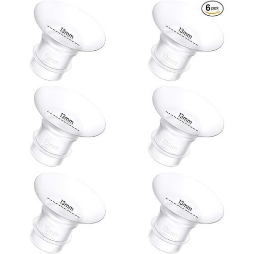 6Pcs Breast Pump Flange Insert 13mm Compatible with Momcozy/Spectra/Medela/eufy/Elvie/Lansinoh/Paruu P10 Breast Pump, Fit for Momcozy M5/M9/M6/V2 Pro/V2 pro/S12 Pro/eufy E10 S1 S1 Pro, 24mm Flange