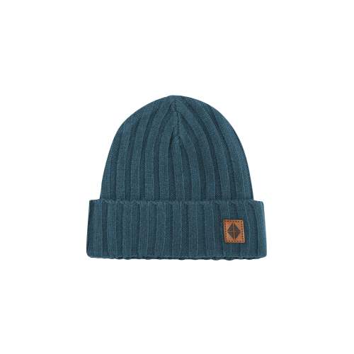 Chunky Knit Ribbed Beanie in Atlantic (Size 0-6)