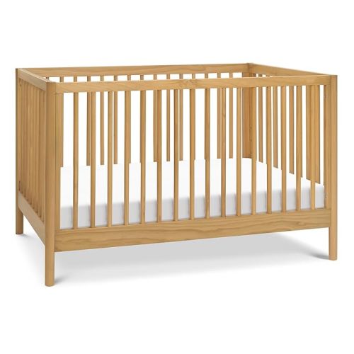 Davinci Birdie 3-in-1 Convertible Baby Crib - GREENGUARD Gold Certified Crib - Convertible Crib to Toddler Bed and Daybed - Baby Bed w/ 4 Adjustable Heights - Easy to Assemble Wooden Crib - Honey