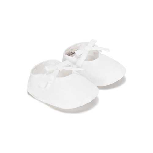 Baby Linen Bow Soft Shoe, Infant, 1