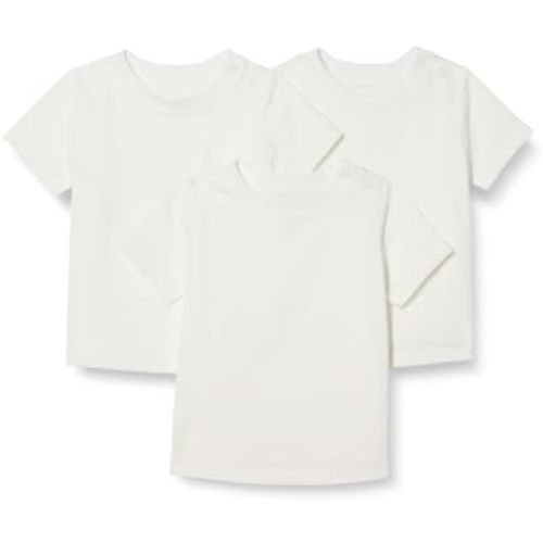 6-9 MONTHS - Amazon Essentials Unisex Toddlers and Babies' Short Sleeve Cotton Crewneck T-Shirts, Pack of 3