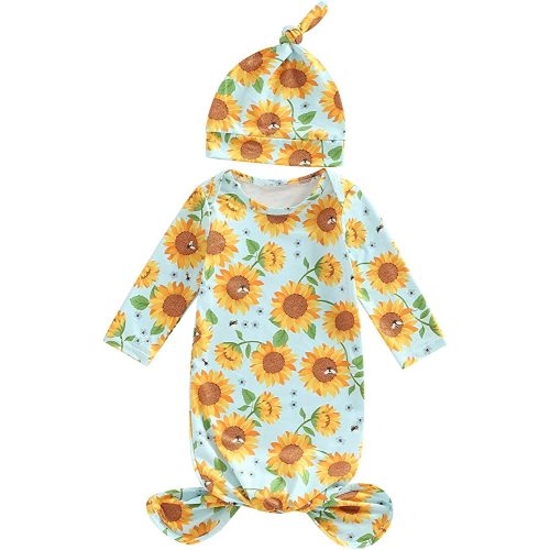 Infant Newborn Baby Girls Floral Sleep Gown Headband Sleepwear Romper Sleeping Bags Outfits