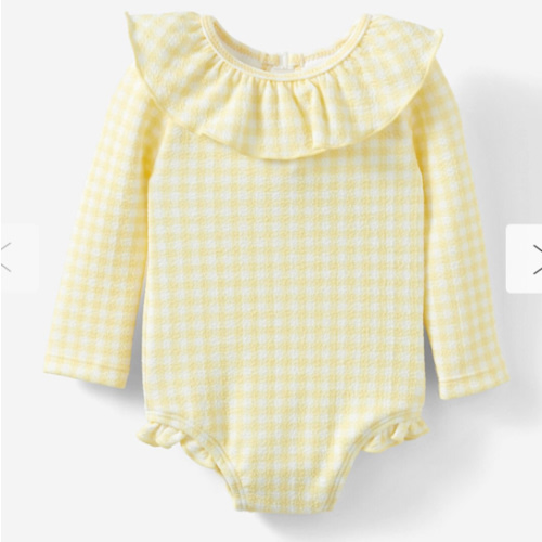 Bonnie Long Sleeve Ruffle One Piece (Keyhole Back)