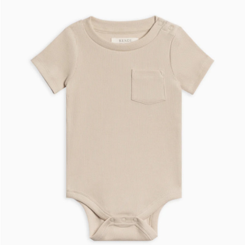 Dana Ribbed Short Sleeve Pocket Bodysuit