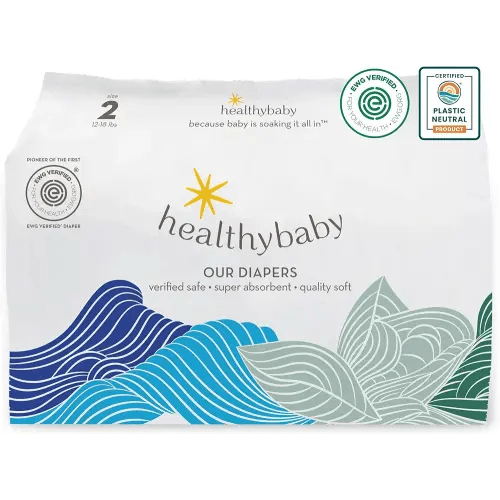 Our Diapers | EWG Verified Safe & Plant-Based Diapers | Leak Protection | Soft Organic Cotton Shell | Chlorine-Free Diaper for Sensitive Skin | Size 2 (12-18 lbs) 42 Count