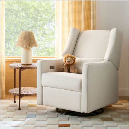 Babyletto Kiwi Cream Electronic Swivel Glider Power Recliner Nursery Chair