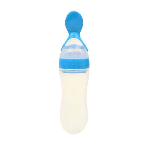 YiBai Baby Food Dispensing Spoon, Solid Food Bag with Feeding Spoon, Making Homemade Baby / Toddler Food, Blue