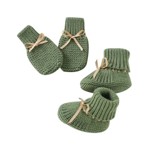 LAWKUL Baby Booties Knit Newborn Shoes Cozy First Walkers Infant Toddler Boots for Boy Girls 0-3 Months