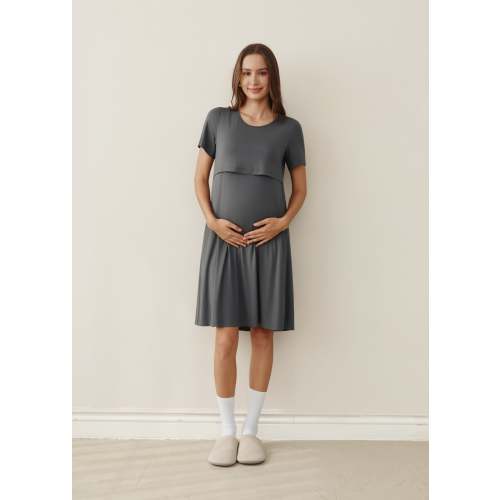 Soft Serenity Bamboo Birthing Gown - Grey – BONBUMP