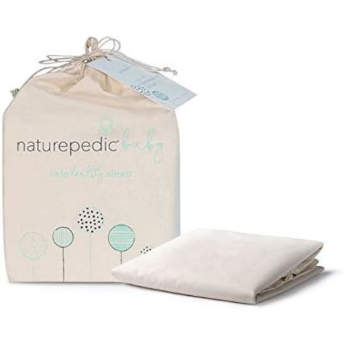 Naturepedic Organic Waterproof Crib Mattress Pad, Skin Friendly, Breathable & Absorbent Crib Mattress Protector - Removable Protector Pad for Baby and Toddler Beds - Fitted for Standard Baby Crib Size